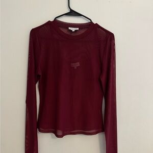 Elegant Red Fitted Long Sleeve Blouse